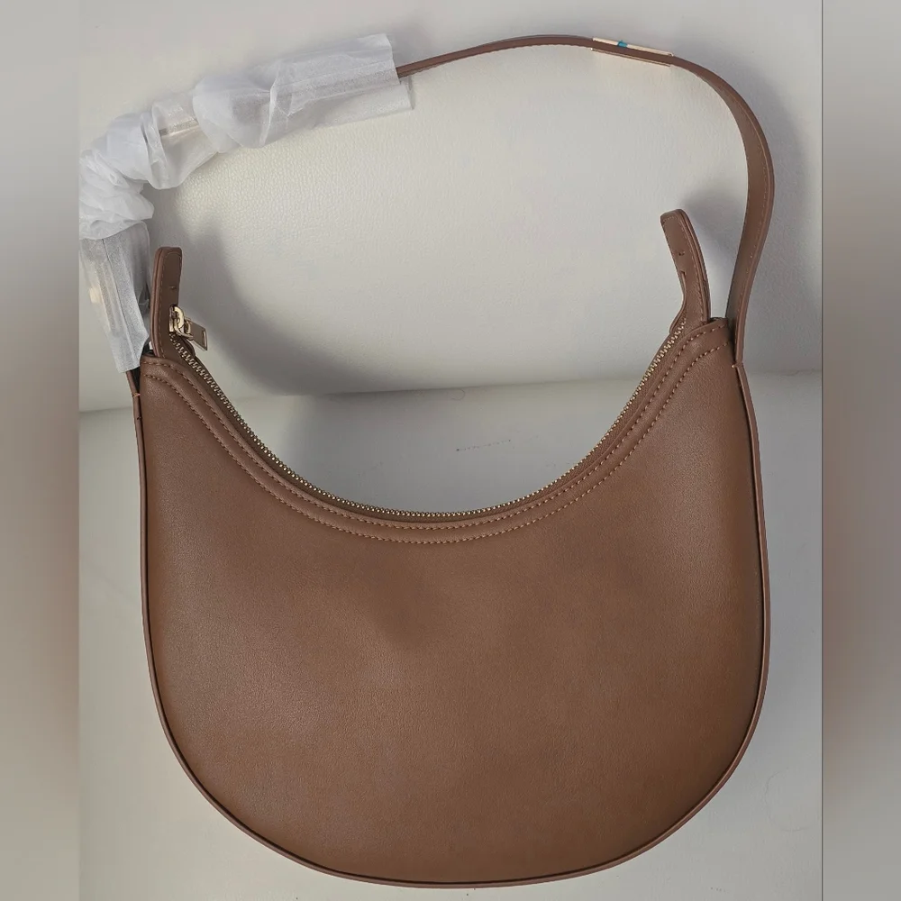 Unbranded Classic Brown Crescent Shoulder Bag